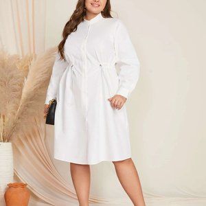 SHEIN Plus Drawstring Waist Shirt Dress-Size 3XL